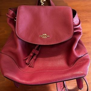 Coach backpack leather pink